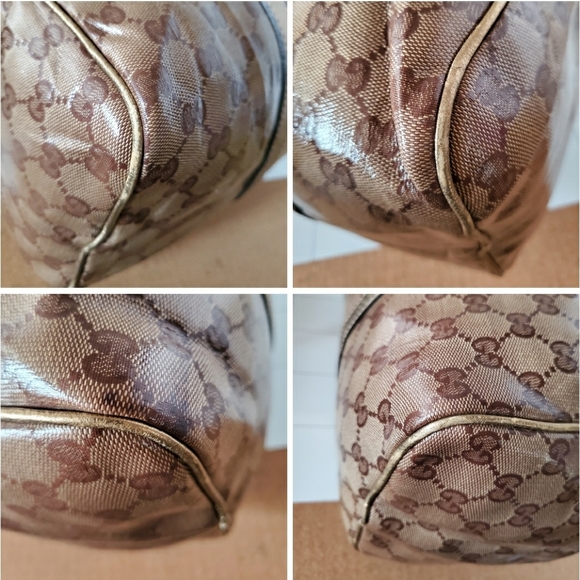 Gucci Gold GG Crystal Canvas Medium Joy Boston Ba - Picture 12 of 14
